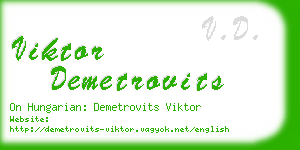 viktor demetrovits business card